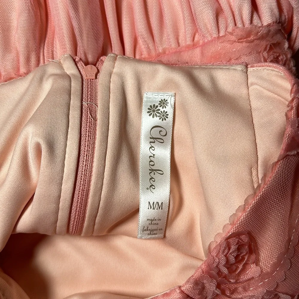 Cherokee Girls Tulle tutu floral Dress Size Medium Peach/Coral NEW - Picture 8 of 15